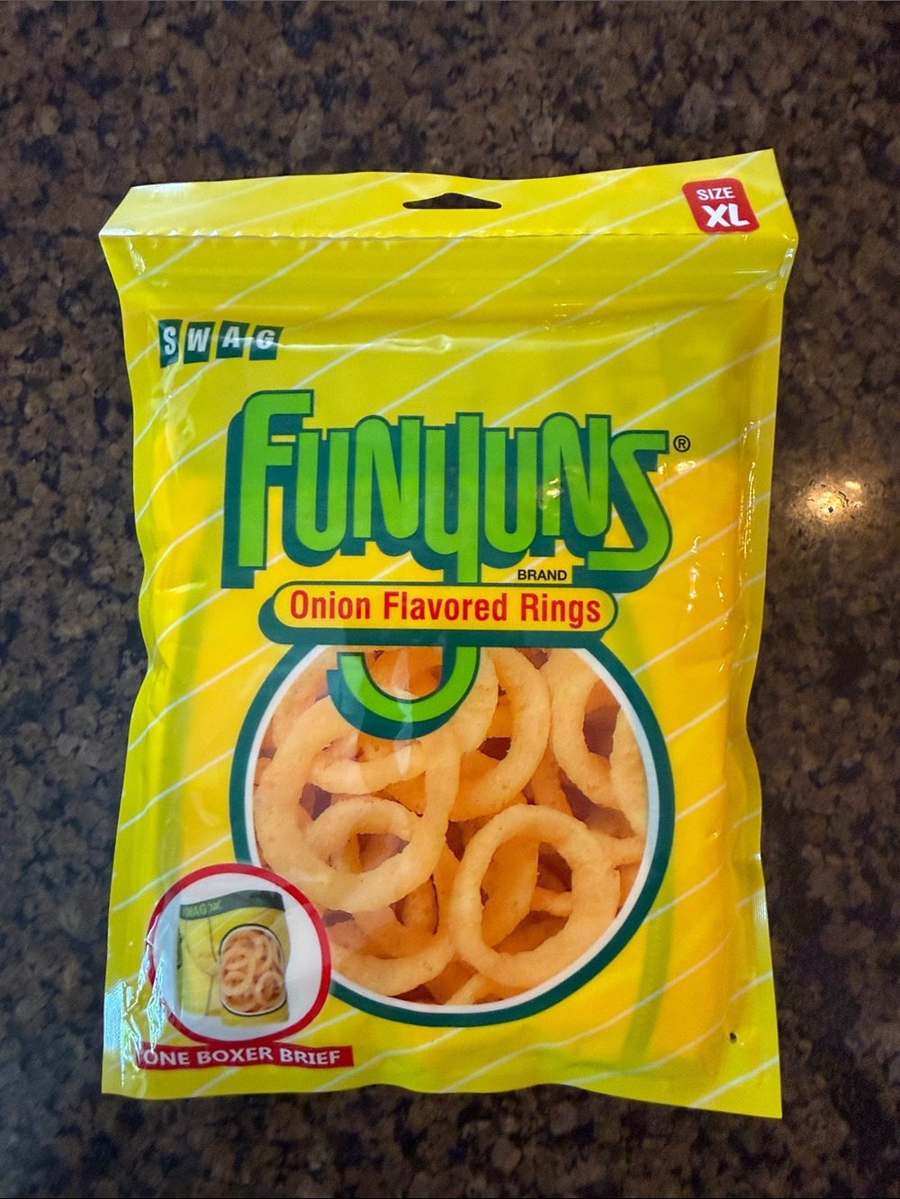 Funyun branded Men’s boxer briefs- new in sealed bag XL